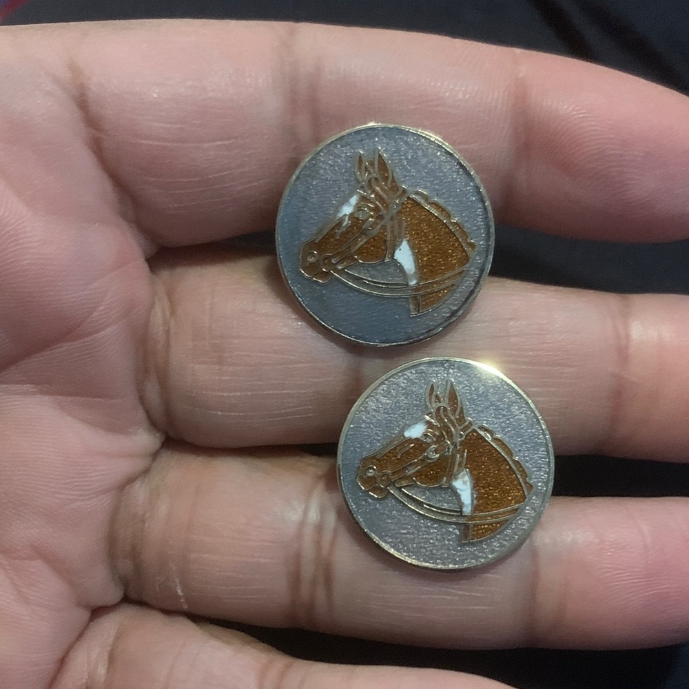 Vintage Horse Head Gold Plated Cufflinks